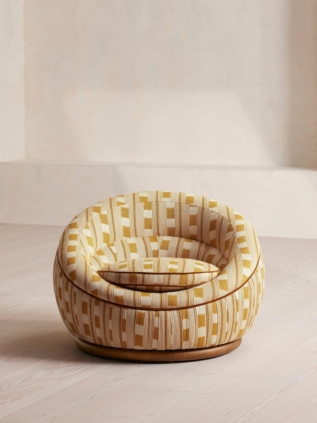 Abel Armchair, Dotted Stripe Weave, Ochre