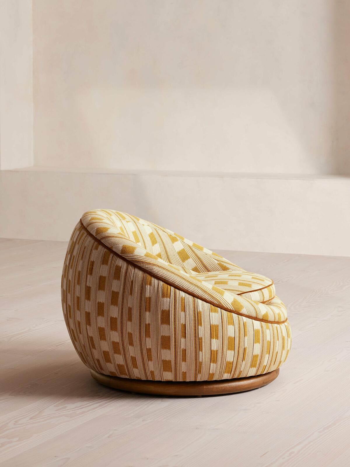 Abel Armchair, Dotted Stripe Weave, Ochre