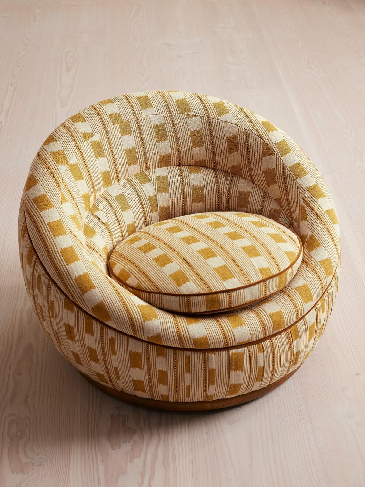 Abel Armchair, Dotted Stripe Weave, Ochre