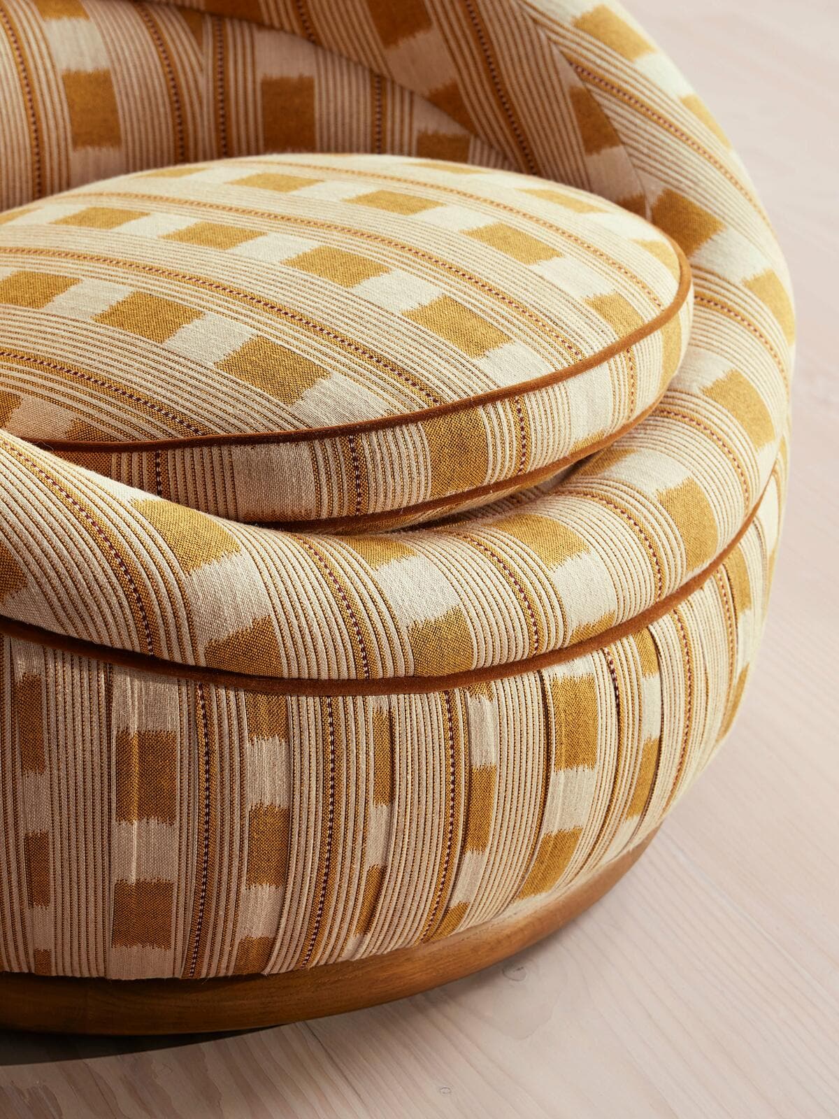 Abel Armchair, Dotted Stripe Weave, Ochre