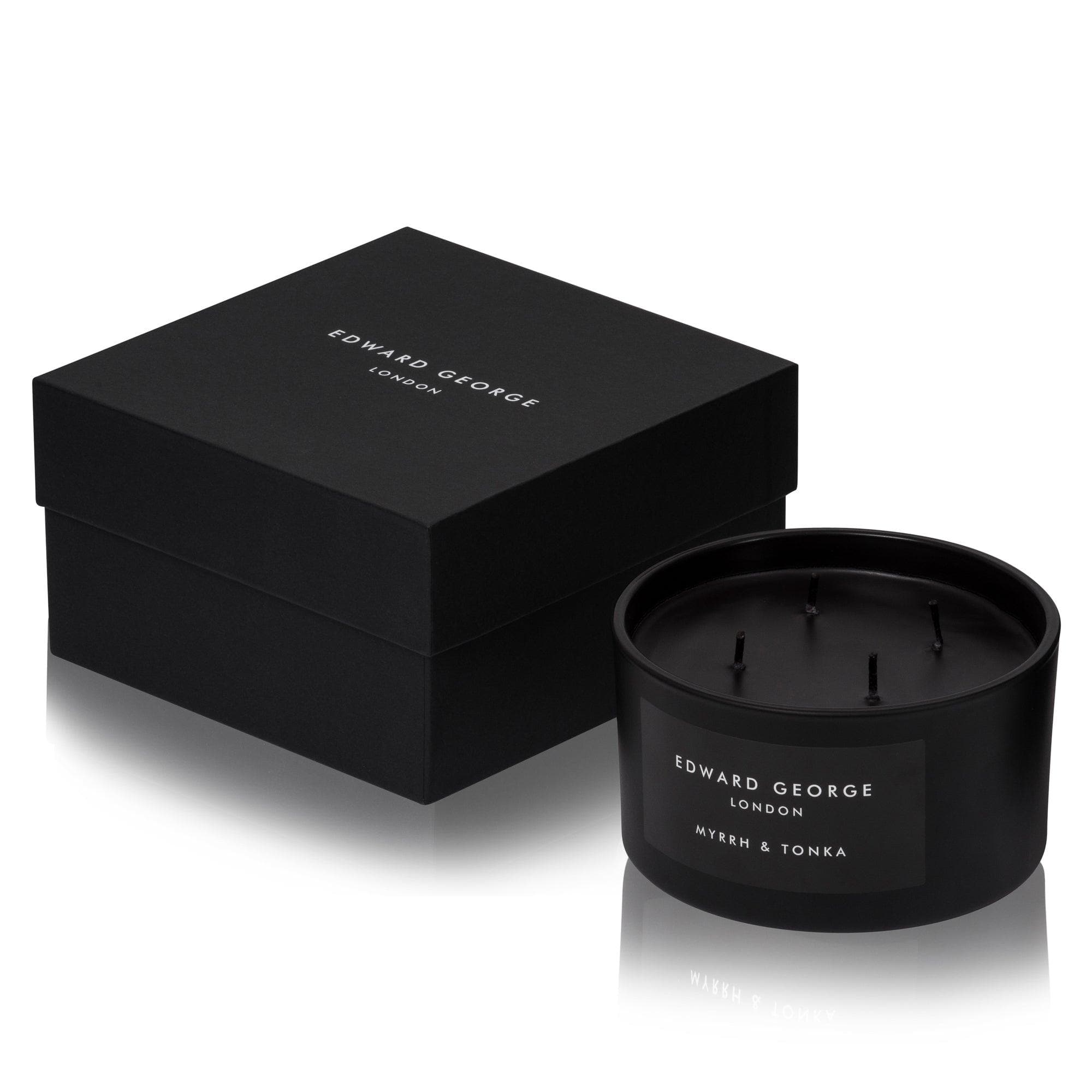 myrrh tonka candles home fragrance decor room edward george london luxury gift ritual scent set lid black wax best scented candle women men large