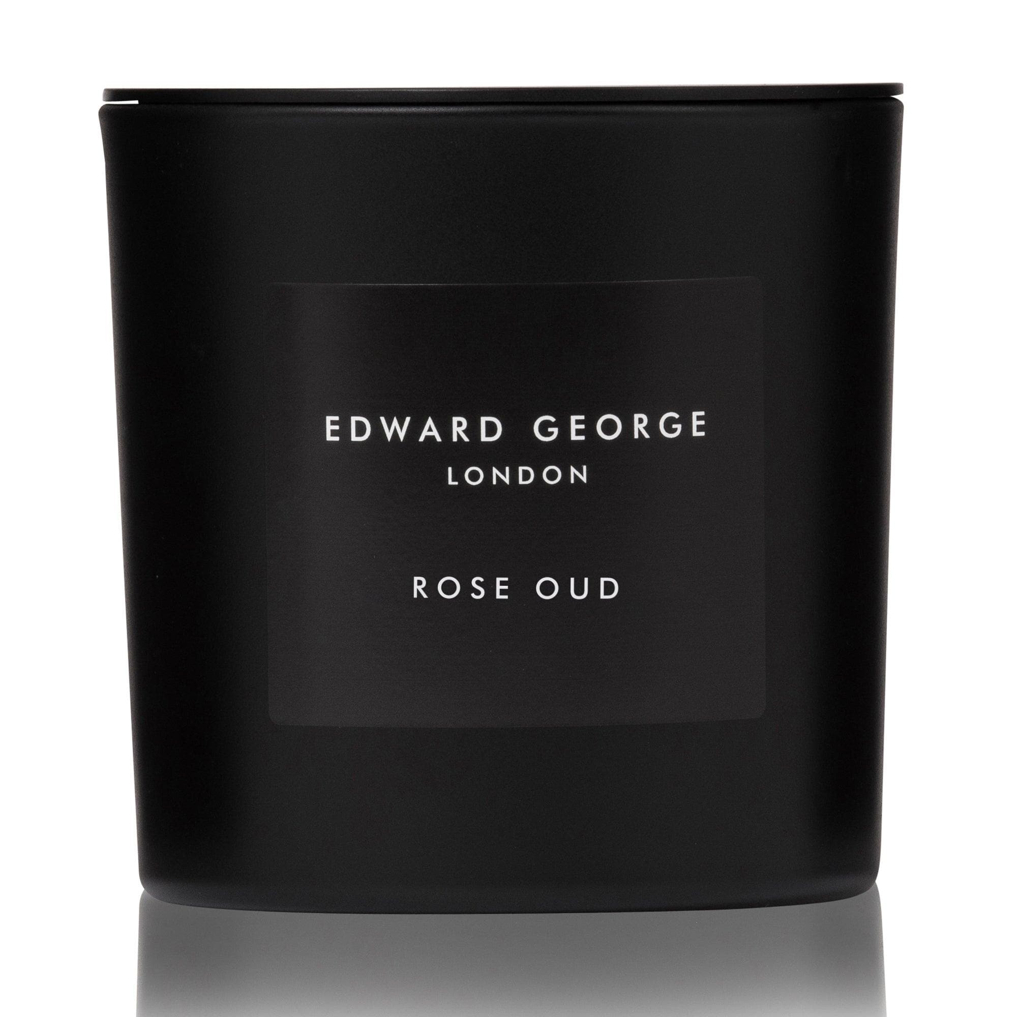 rose oud candles home fragrance decor room living room bedroom bathroom hallway kitchen study dinning edward george london luxury gift ritual scent set lid zinc alloy black wax mineral best black wax scented candle women men large